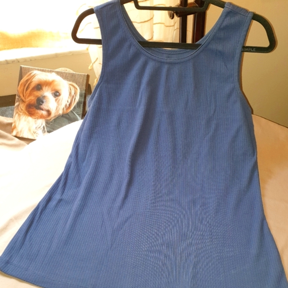 Classic Elements. Lg. Rib Knit, Navy. Tank
